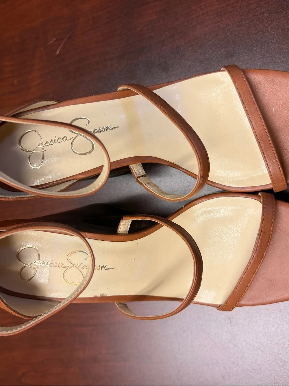 Jessica Simpson Brown Tan Platform Sandals